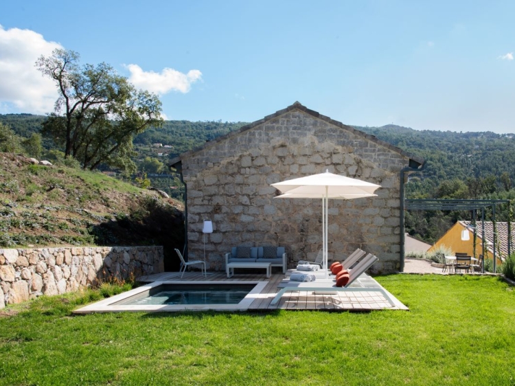 Plunge pool and private lawn area